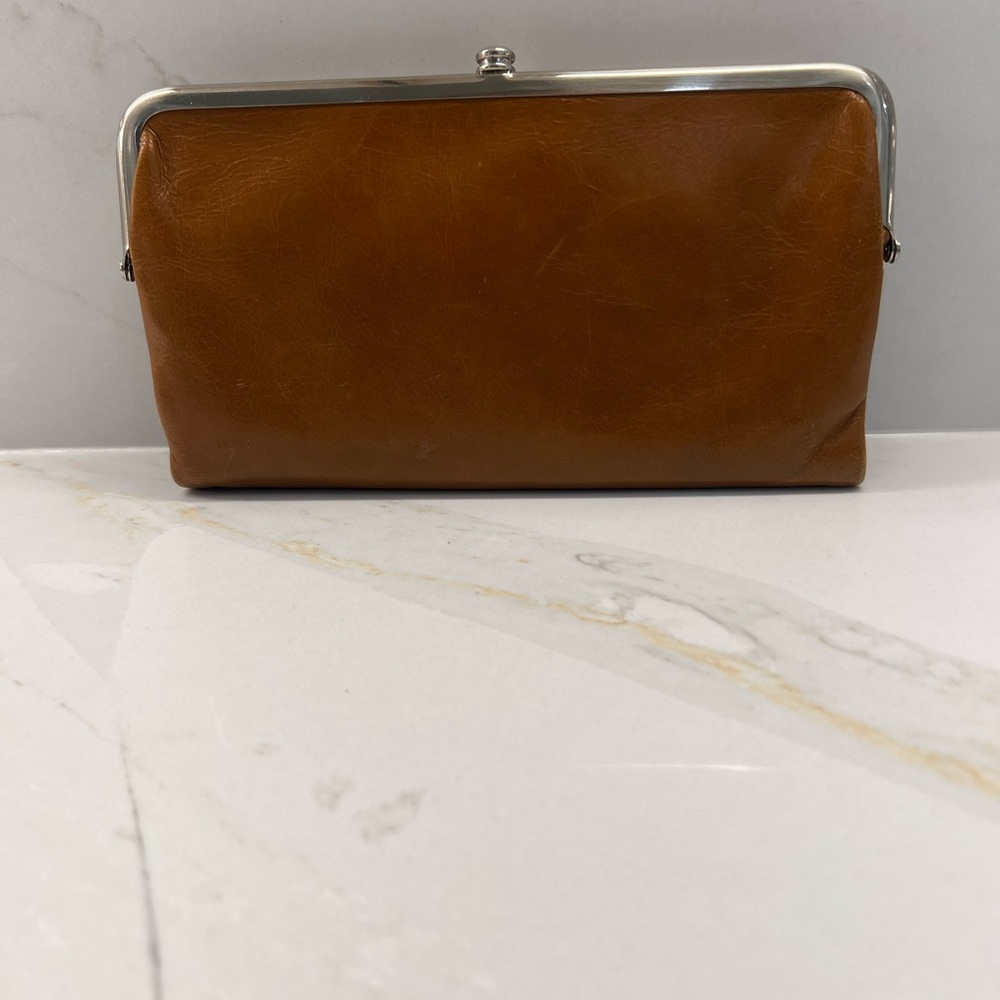 HOBO-Classic Tan Leather Frame Clutch - Women